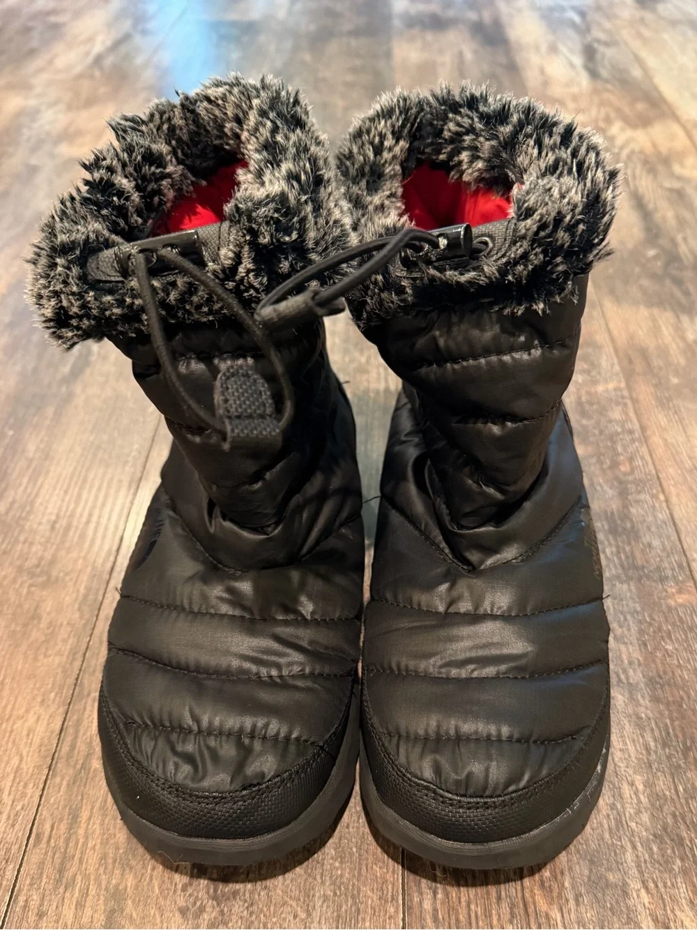 The North Face Black Insulated Winter Boots with Faux-Fur Collar